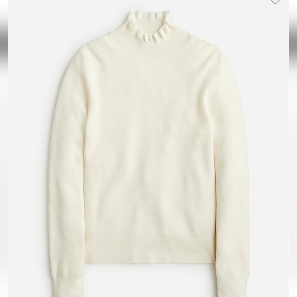 J.crew ruffleneck Merino wool blend sweater